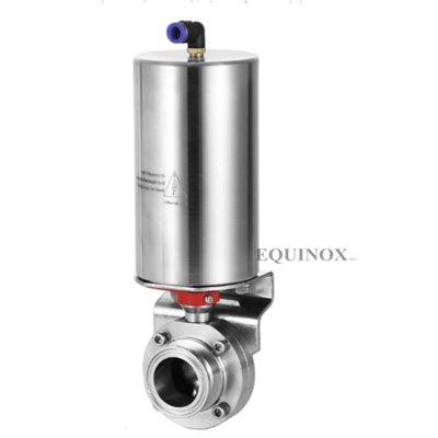 Ball valve type butterfly 3'' Air-Spring actuator Clamp SS316